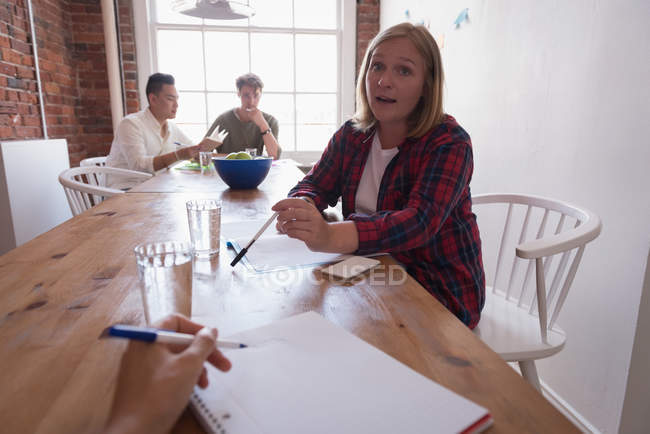Executive having meeting in conference room at creative office — Stock Photo