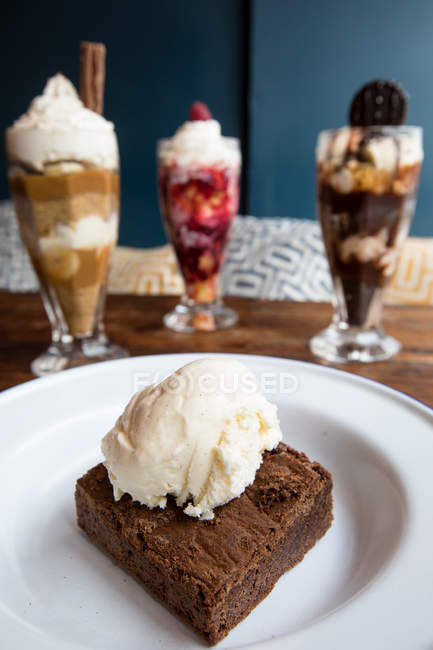 Close-up of ice cream served in a plate — Stock Photo
