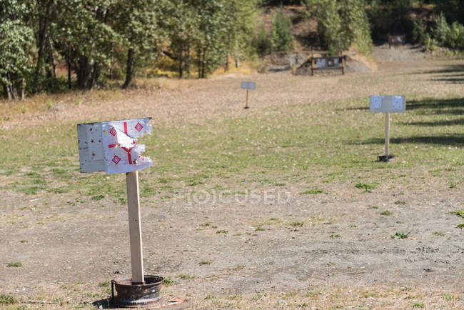 Alvo para um campo de tiro num dia ensolarado — Fotografia de Stock