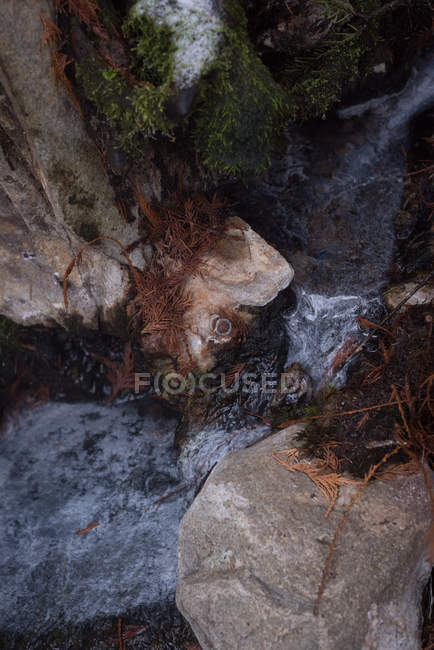 High angle view of hot spring during winter — Stock Photo