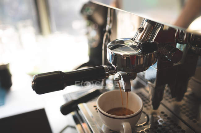 Close-up of coffee machine in food truck — Stock Photo