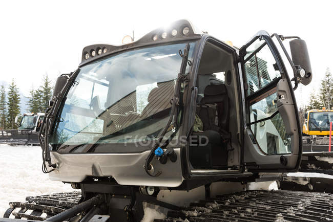 Modern snowplow truck in snowy season — Stock Photo