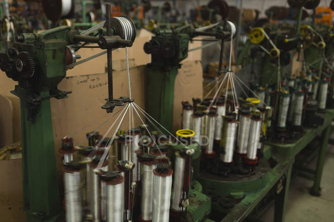 Thread roll in machine at rope making industry — Stock Photo