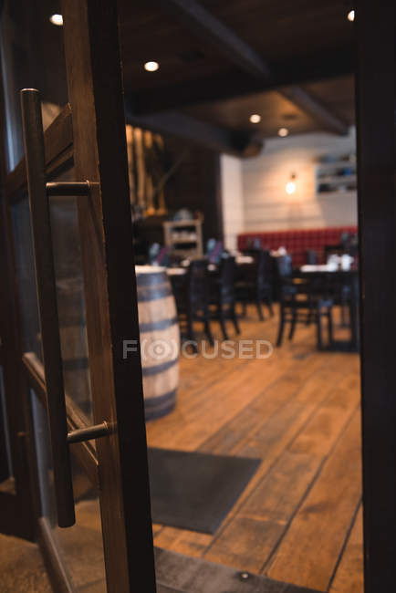 Interior of empty country pub with beer keg — Stock Photo