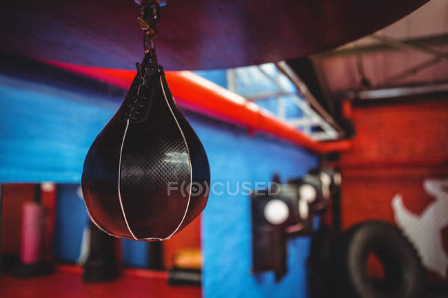 Primer plano de la bola de boxeo de velocidad en el gimnasio - foto de stock