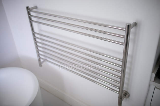 Close-up of towel rail in the washroom — Stock Photo