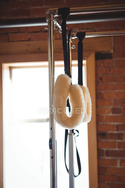 Close-up of pilates exercise equipment in fitness studio — Stock Photo