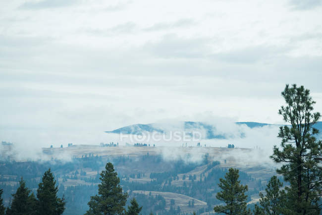 Vue tranquille sur les belles collines et le paysage saisonnier — Photo de stock