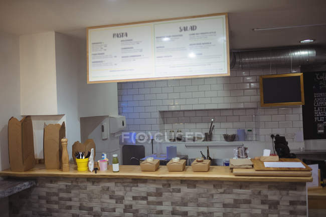 Interior view of modern restaurant counter — Stock Photo