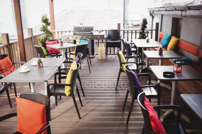 Interior of modern luxury restaurant with chairs — Stock Photo