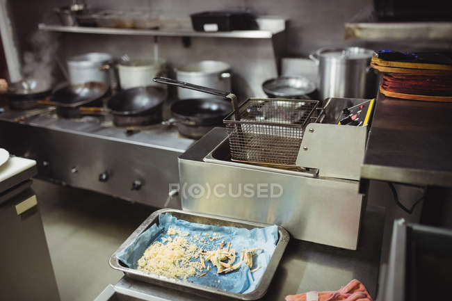 Various utensils in professional kitchen of restaurant — Stock Photo