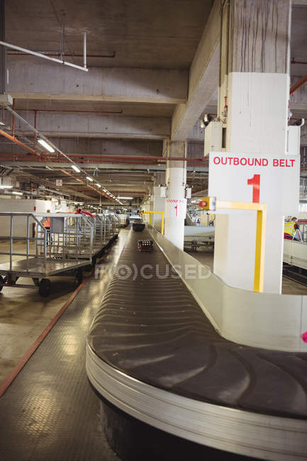 Baggage carousel at the airport interior — Stock Photo