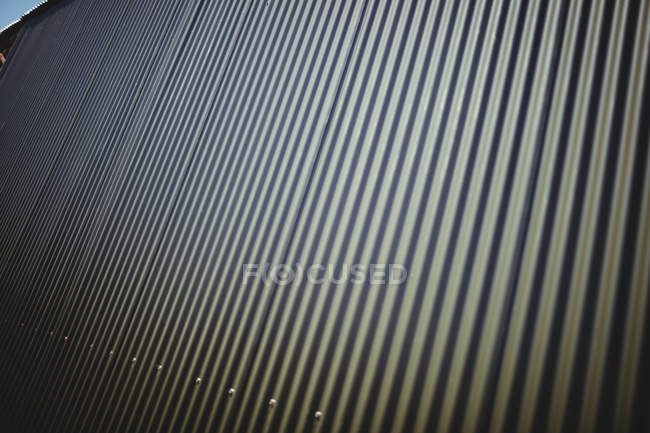 Close-up of exterior corrugated iron barn — Stock Photo