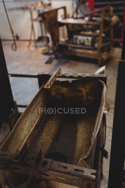Empty workstation at glassblowing factory — Stock Photo