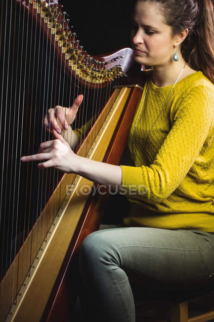 Woman playing the harp Stock Photo by ©halfpoint 51620443