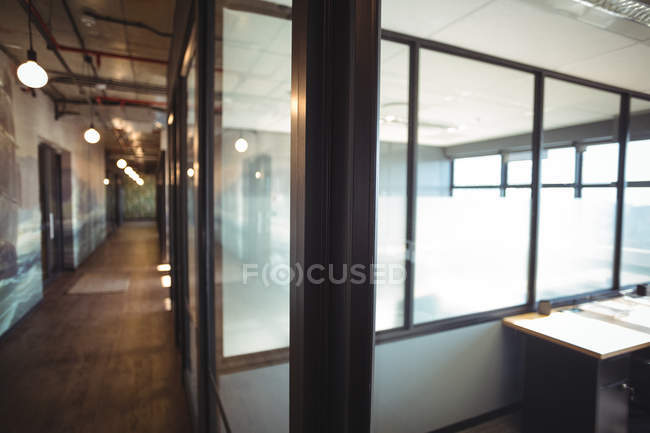 View of modern office corridor and work space — Stock Photo