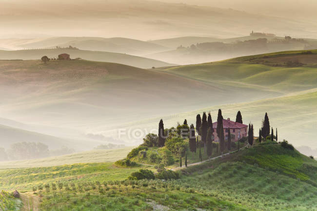 Early morning on countryside, Tuscany, Italy — Stock Photo