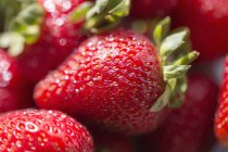 Close-up of red fresh strawberries in heap — Stock Photo