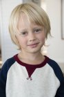 Portrait of happy little boy with blonde hair — Stock Photo