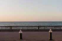 France, Normandy, view from the sea wall of Cabourg after sunset — Stock Photo