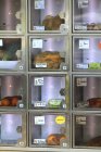 Frutas y verduras en la máquina expendedora - foto de stock