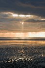 France, Bourgneuf bay at low tide, sunset in winter. — Stock Photo