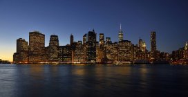 USA, New York, the city in light of Wall Street — Stock Photo
