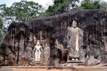 Sri Lanka. Temple BUDURUWAGALA. Les ruines de Buduruwagala sont à côté de la ville de Wellawaya dans le sud de l'île. Ces statues datent du Xe siècle. — Photo de stock