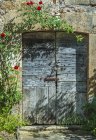 Puerta vieja en Francia, Lot, valle de Dordogne - foto de stock
