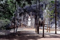 Sri Lanka. Templo de BUDURUWAGALA. As ruínas de Buduruwagala estão ao lado da cidade de Wellawaya, no sul da ilha. Estas estátuas datam do século X. — Fotografia de Stock