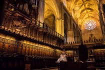 Vue de l'intérieur de la cathédrale de Séville, Séville, Espagne — Photo de stock