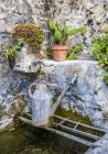 Brunnen mit Gießkanne in Frankreich, vaucluse — Stockfoto