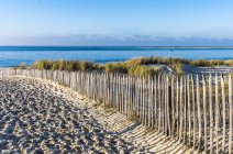 Vista panoramica di recinzioni di sabbia in Francia, Nuova Aquitania — Foto stock