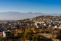Vista sobre Alpes japoneses do castelo de Matsumoto, Prefeitura de Nagano, Honshu, Japão. — Fotografia de Stock