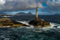 Norvegia, Isole Lofoten, Svolvaer, Vagan. Statua moglie pescatore — Foto stock