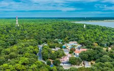 France, Charente-Maritime, view from the lighthouse (1905), dune and Bonne Anse bay, state forest of la Coubre — стокове фото