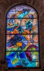 Spain, autonomous community of Castile - La Mancha, Cuenca, stained glass in th cathedral Saint Mary and Saint Julian (UNESCO World Heritage) (Most Beautiful Village in Spain) — Stock Photo