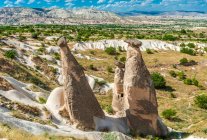Turchia, Cappadocia, hoodoos le Tre Sorelle hoodoos nella valle dell'Urgup — Foto stock