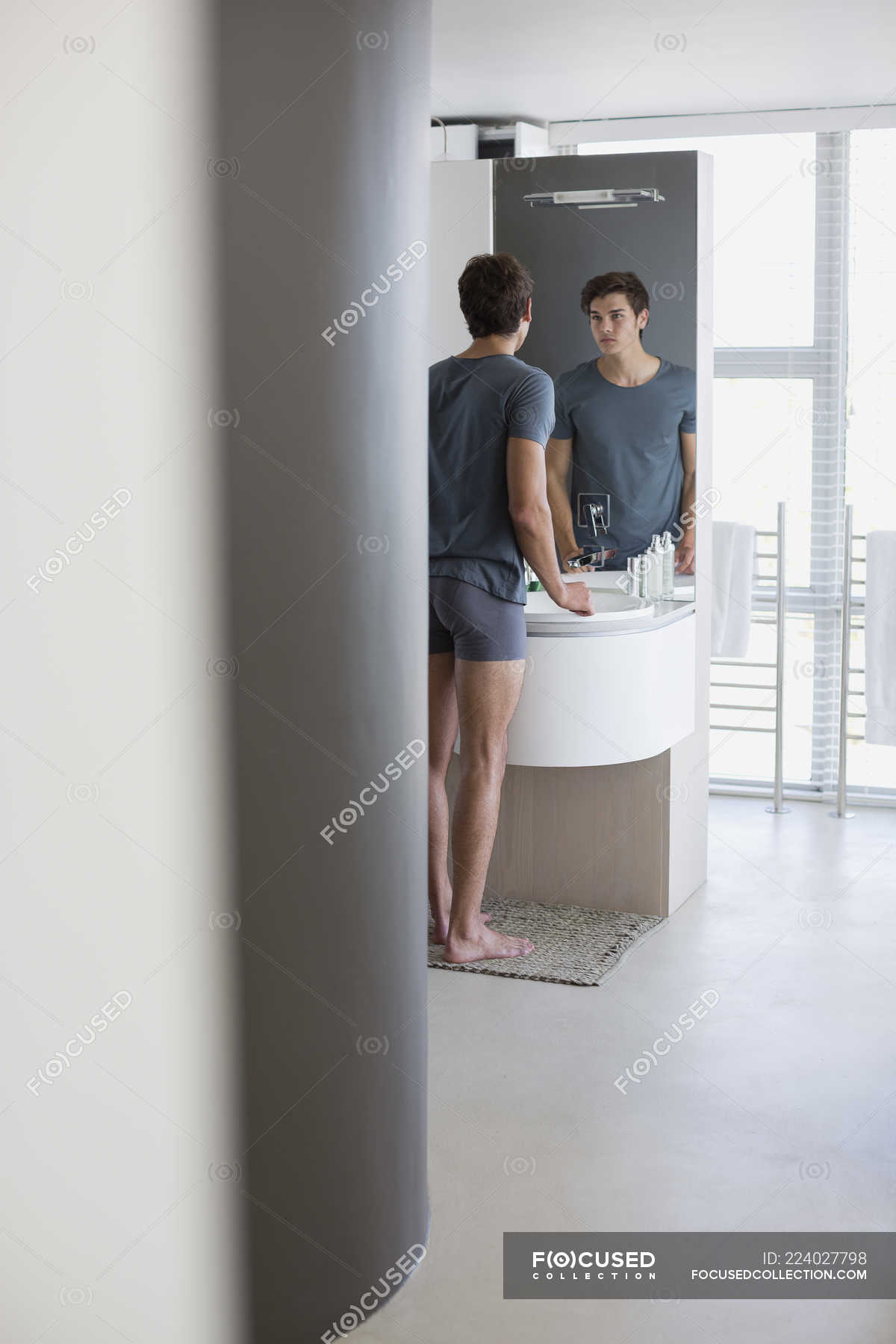 mirror reflection man