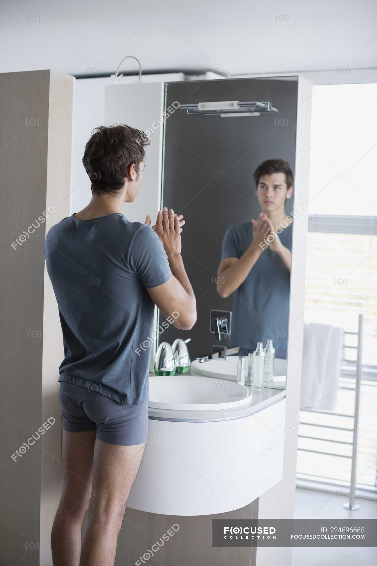 mirror reflection man