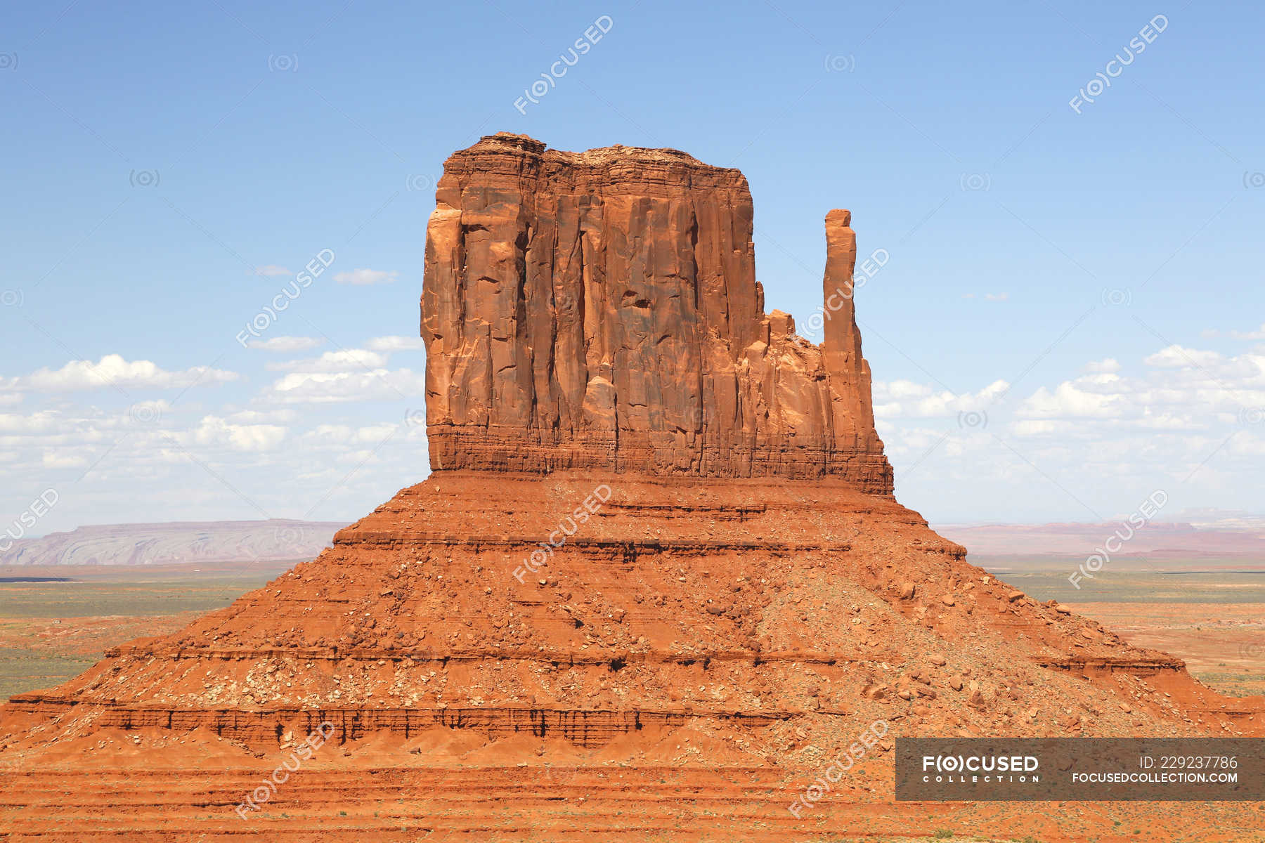 West Mitten Butte sandstone rock formation, Utah, USA — tourism, navajo ...