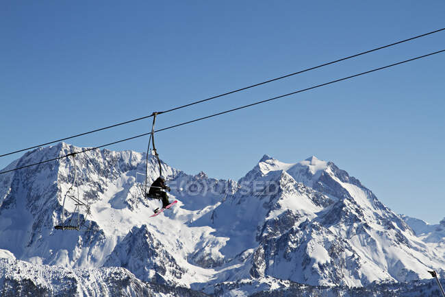 Ski lift, Courchevel, France — стокове фото
