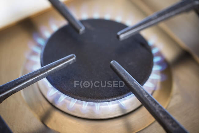Close-up of a gas stove burner — Stock Photo