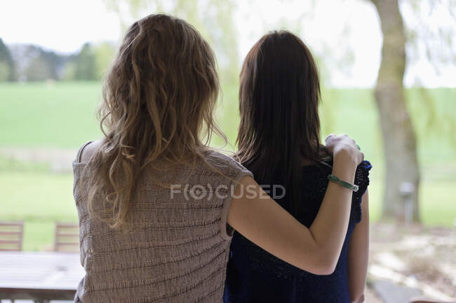 Rear view of a woman with her mother — Stock Photo