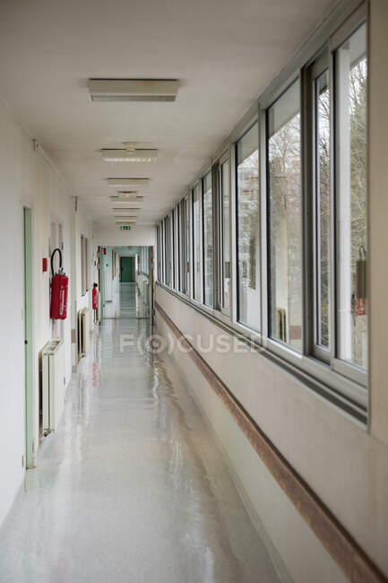 Interior of hospital corridor — Stock Photo