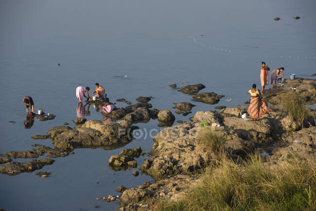 India, Orissa, Sambalpur, Mahanadi River - foto de stock