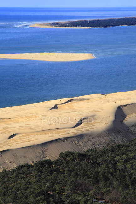 France, Gironde. Aerial view of the Dune of Pilat and Banc d'Arguin. — Stock Photo