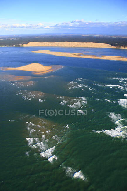 France, Gironde. Aerial veiw of the Dune of Pilat and Banc d'Arguin. — Stock Photo