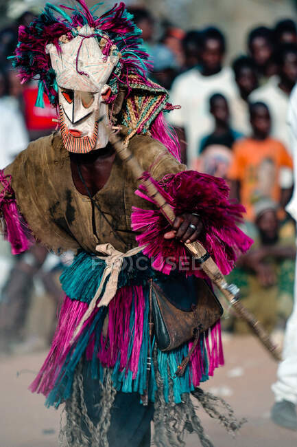 Африка, Мали, Пейс догон, Санга, танец маски по случаю столетия создания школы — стоковое фото
