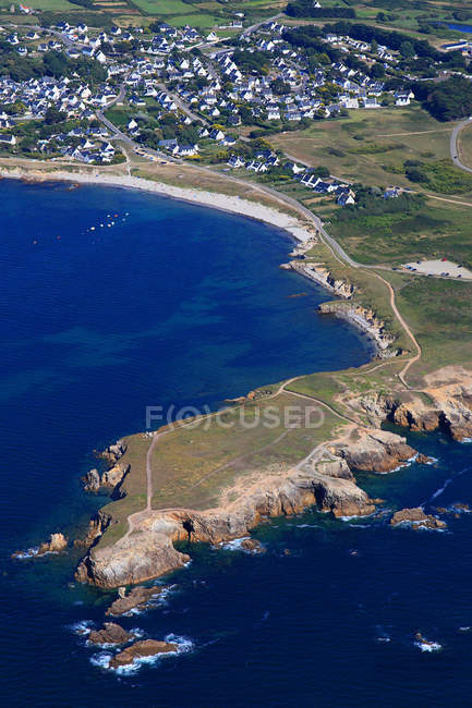 Aerial view of Quiberon peninsula, Western France, France — Stock Photo